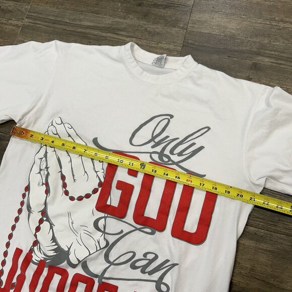 Only God Can Judge Me Tshirt Men Size Large Icedout White Praying Hands - Picture 6 of 8